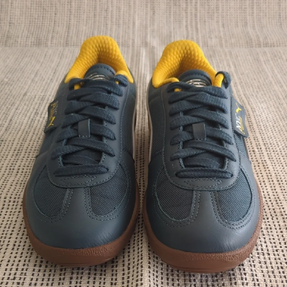 Puma Blue and Yellow Retro Sneakers - Picture 2 of 7